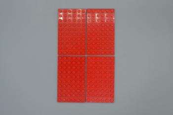 Mobile Preview: LEGO 4 x Basisplatte Grundplatte Bauplatte rot Red Basic Plate 6x10 3033