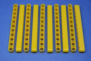 Preview: LEGO 10 x Technik Liftarm 1x11 gelb Yellow Technic Liftarm 1x11 Thick 32525