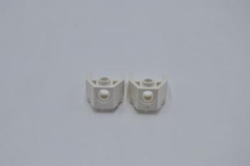 Preview: LEGO 2 x Magnethalterung weiÃŸ White Magnet Holder 2x3 with Clips Pin Hole 2607 