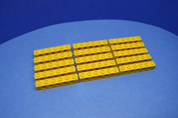 Preview: LEGO 15 x Lochstein Lochbalken gelb Yellow Technic Brick 1x6 with Holes 3894