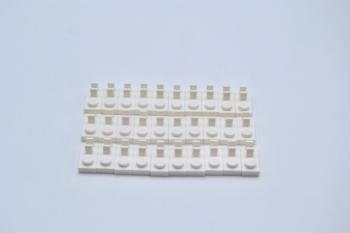 Preview: Lego 30 x Platte weiÃŸ White Plate Modified 1x2 with Clip on Top 92280 4598527