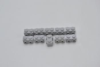 Preview: LEGO 10 x Snot Konverter neuhell grau Light Bluish Gray Brick Modified 1x2 52107