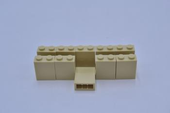 Preview: LEGO 10 x Wand StÃ¼tze Stein beige Tan Brick 1x2x2 with Inside Stud Holder 3245c