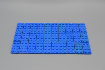Preview: LEGO 30 x Basisplatte 2x4 blau blue basic plate 3020 302023