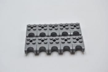 Preview: LEGO 10 x Kugelaufnahme neues dunkelgrau Dark Bluish Gray Technic Brick 92013