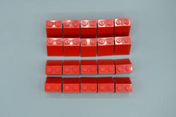 Preview: LEGO 20 x SchrÃ¤gstein rot Red Slope 65 2x2x2 with Bottom Tube 3678b