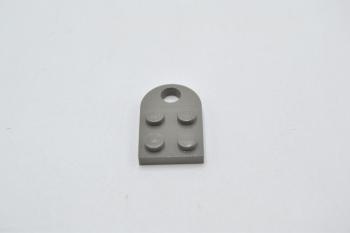 Preview: LEGO AnhÃ¤ngerplatte alt dunkelgrau Dark Gray Plate Modified 2x3 with Hole 3176