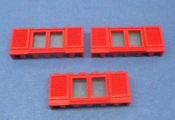 Preview: LEGO 3 x Fenster rot lange Fensterbank 1x6x2 old red window long board 646bc01 