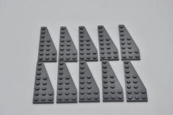 Preview: LEGO 10 x FlÃ¼gel rechts neues dunkelgrau Dark Bluish Gray Plate 8x3 Right 50304