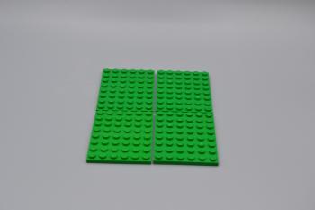 Preview: LEGO 4 x Basisplatte Bauplatte grÃ¼n Green Plate 6x8 3036 303628