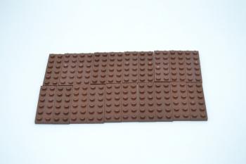 Preview: LEGO 20 x Basisplatte Bauplatte rotbraun Reddish Brown Basic Plate 2x6 3795