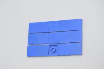 Preview: LEGO 15 x Fliese Kachel ohne Rille blau Blue Tile 2x2 without Groove 3068a