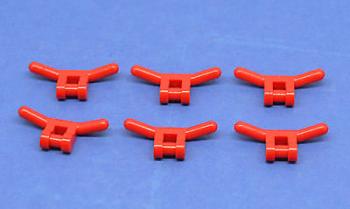 Preview: LEGO 6 x Lenker Minifig Werkzeug Zubehör rot red handlebars tool 30031 3003121