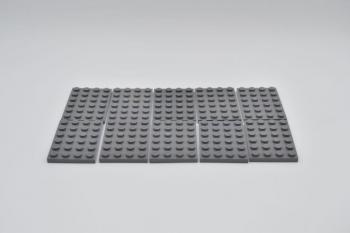 Preview: LEGO 10 x Basisplatte neues dunkelgrau Dark Bluish Gray Plate 4x6 3032 