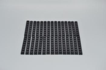 Preview: LEGO 30 x Basisplatte Grundplatte schwarz Black Basic Plate 1x8 3460