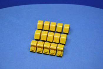 Preview: LEGO 15 x Bogensteine gelb Yellow Brick Modified 1x2x1 1/3 with Curved Top 6091