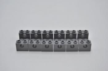 Preview: LEGO 6 x Stein neues dunkelgrau Dark Bluish Gray Technic Brick 2x4x1 1/3 18975