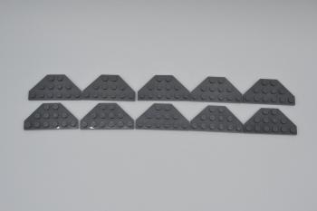 Preview: LEGO 10 x FlÃ¼gelplatte neues dunkelgrau Dark Bluish Gray 3x6 Cut Corners 2419