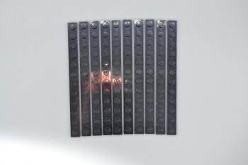 Mobile Preview: LEGO 10 x Basisplatte Bauplatte schwarz Black Plate 1x12 60479 4514845