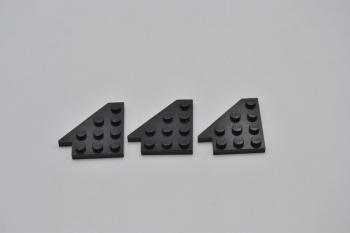 Preview: LEGO 3 x FlÃ¼gelplatte links schwarz Black Wedge Plate 4x4 Wing Left 3936