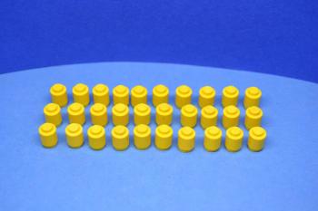 Preview: LEGO 30 x Stein rund geschlossen gelb Yellow Brick Round 1x1 Solid Stud 3062a