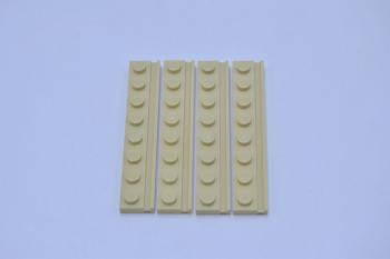 Preview: LEGO 4 x Platte m. Nut FÃ¼hrung beige Tan Plate Modified 1x8 with Door Rail 4510 