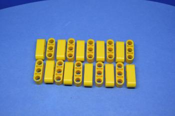 Mobile Preview: LEGO 20 x Technik Liftarm 1x3 gelb yellow technic 3M thick beam 32523 4153707