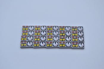 Preview: LEGO 20 x Fliese bedruckt neuhell grau Light Bluish Gray Tile 1x2 3069bpx19