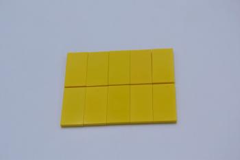 Preview: LEGO 10 x Fliese Platte glatt gelb Yellow Basic Tile 2x4 87079