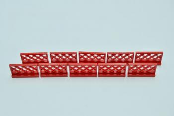 Preview: LEGO 10 x Zaun ZÃ¤une Gitter Gartenzaun rot Red Fence 1x4x2 3185