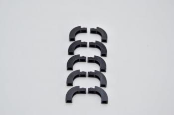 Preview: LEGO 10 x Halbbogen rund schwarz Black Brick Arch 1x3x2 Curved Top 6005