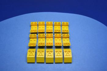 Preview: LEGO 15 x SchrÃ¤gstein Wanne gelb Yellow Slope Inverted 45 4x2 Double 4871