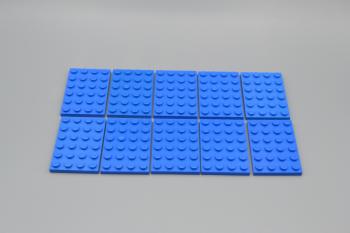 Preview: LEGO 10 x Basisplatte Grundplatte Bauplatte blau Blue Basic Plate 4x6 3032