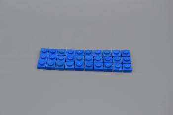 Mobile Preview: LEGO 30 x Basisplatte 1x1 blau blue basic plate 3024 302423