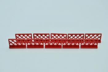 Preview: LEGO 10 x Zaun ZÃ¤une Gitter Gartenzaun rot Red Fence 1x4x2 3185