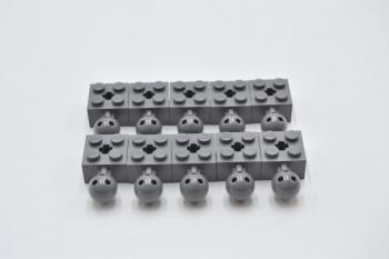 Preview: LEGO 10 x Kugelkopfstein neues dunkelgrau Dark Bluish Gray Technic 2x2 57909b