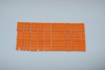 Preview: LEGO 30 x Basisplatte 2x3 orange orange basic plate 3021