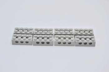 Preview: LEGO 8 x Stein althell grau Light Gray Brick Modified 2x4 with Holes 3709c