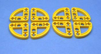 Preview: LEGO 8 x Liftarm 3x3 oval flach gelb Yellow Technic Liftarm 3x3 Thin 32249