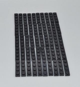 Preview: LEGO 50 x Basisplatte Bauplatte Grundplatte schwarz Black Plate 1x4 3710