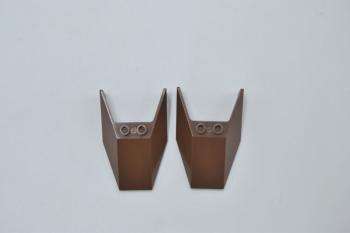 Preview: LEGO 2 x Windschutzscheibe alt braun Brown Windscreen 6x4x1 1/3 Hollow 6152a