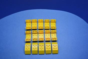 Preview: LEGO 15 x SchrÃ¤gstein Wanne gelb Yellow Slope Inverted 45 4x2 Double 4871