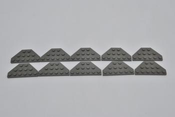 Preview: LEGO 10 x FlÃ¼gelplatte alt dunkelgrau Dark Gray Wedge Plate 3x6 Cut Corners 2419