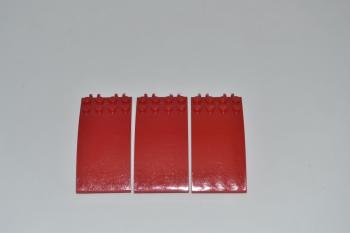 Preview: LEGO 3 x Windschutzscheibe rot Red Windscreen 8x4x2 Curved with 2 Fingers 46413