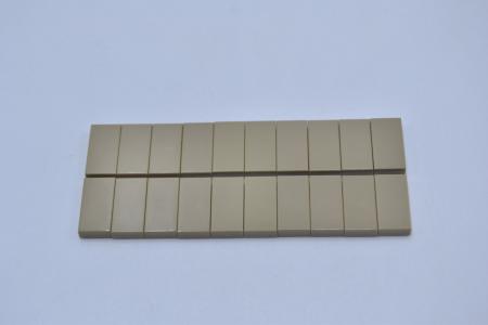 LEGO 20 x Fliese Kachel Platte dunkelbeige Dark Tan Tile 1x2 with Groove 3069b