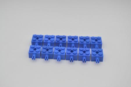 LEGO 12 x Technik Stein 2x2 Pin Kreuzloch 1 Pin blau blue technic brick 6232 