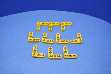 LEGO 10 x Liftarm 90Â° dÃ¼nn gelb Yellow Technic Liftarm 3x3 L-Shape Thin 32056
