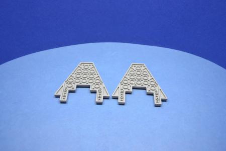 LEGO 2 x FlÃ¼gelplatte althell grau Light Gray Wedge Plate 8x8 with Cutout 6104 