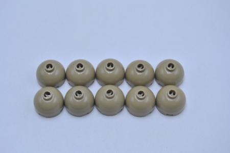 LEGO 10 x Kuppel dunkelbeige Dark Tan Brick Round 2x2 Blocked Open 553b