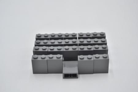 LEGO 20 x Wand StÃ¼tze neues dunkelgrau Dark Bluish Gray Brick 1x2x2 3245b